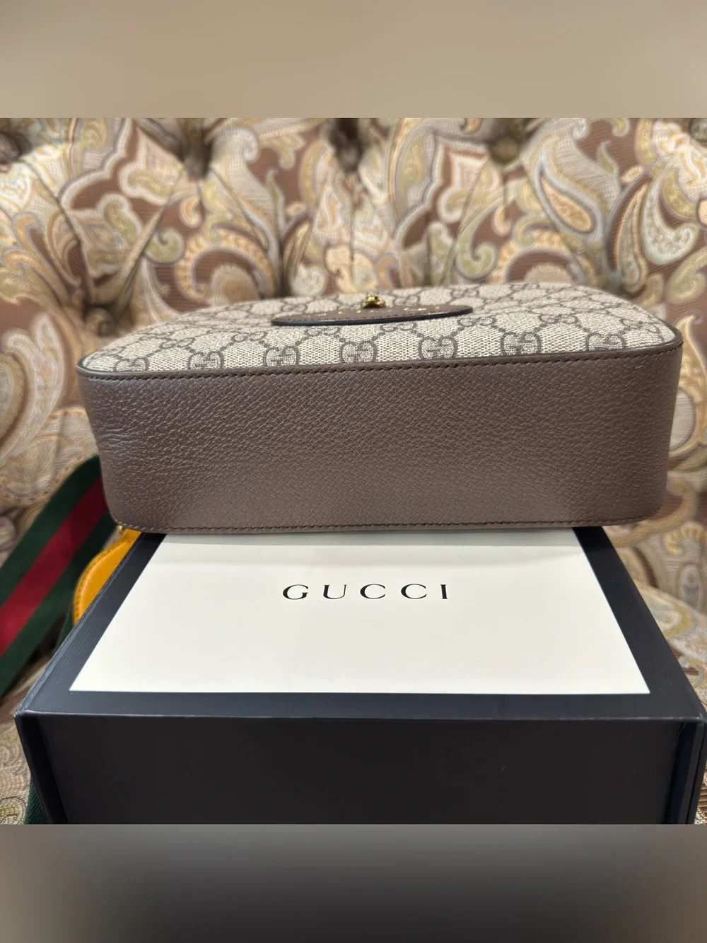 GUCCI GG Supreme Monogram Web Neo Vintage Camera Bag Beige New Acero Crop